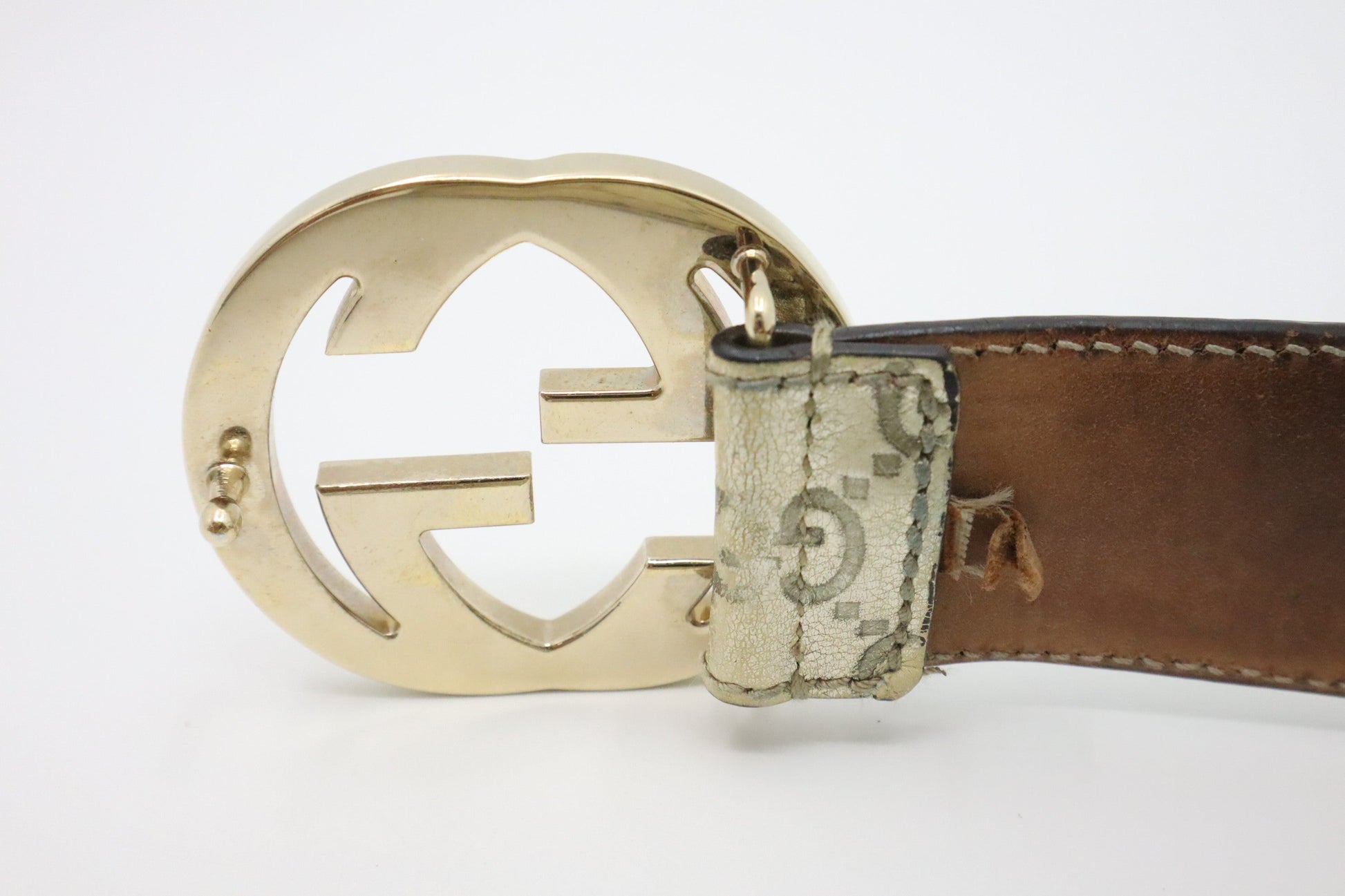 Gucci Belt In Handbag Canvas Gold Accessory