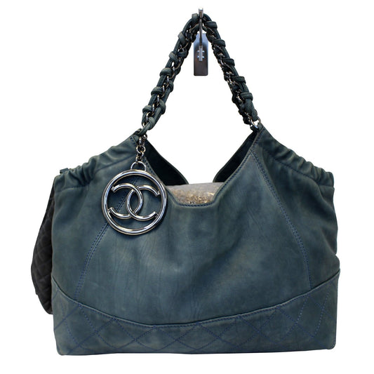Chanel Coco Cabas Shoulder Bag Leather Denim