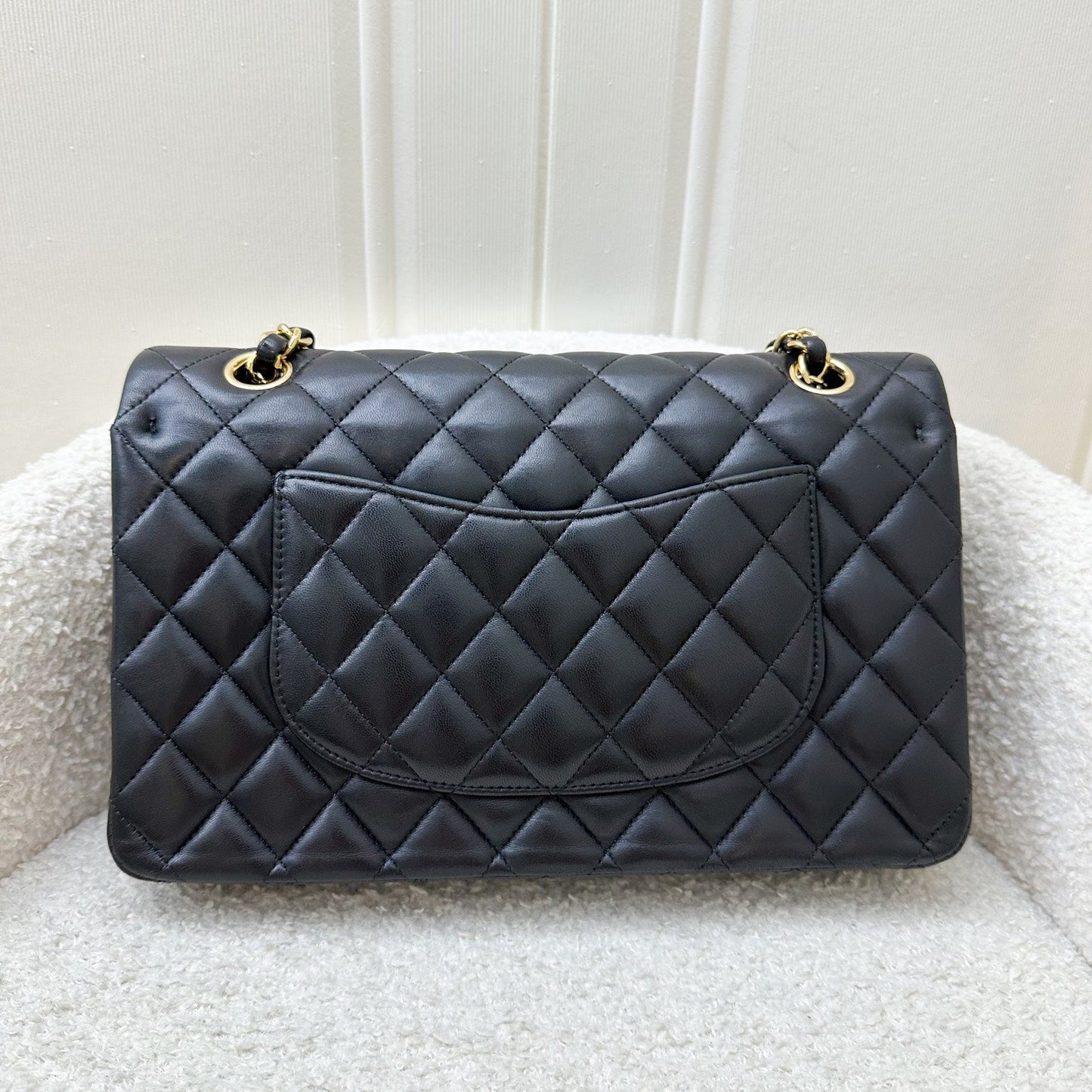 Chanel Medium Classic Flap CF in Black Lambskin and GHW Accessory