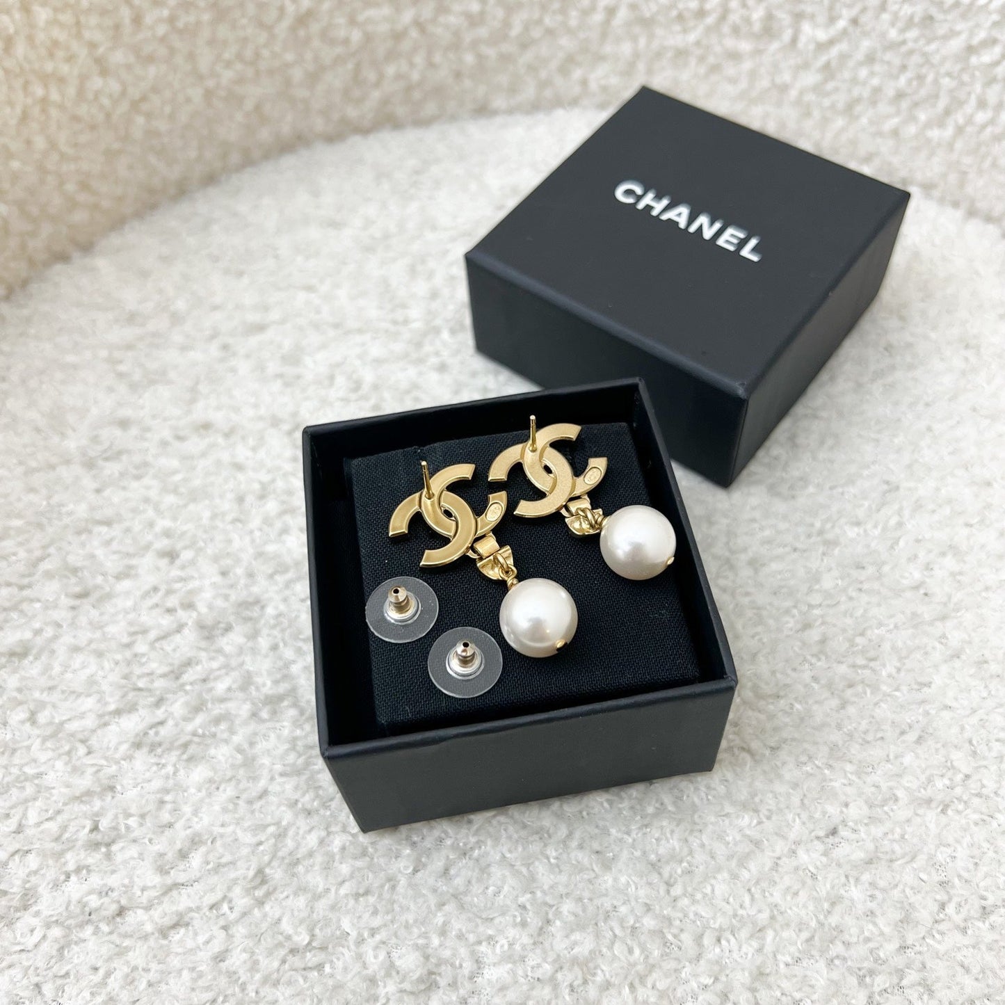 Chanel Dangling Earrings with Crystals, Pearl and AGHW Jewelry