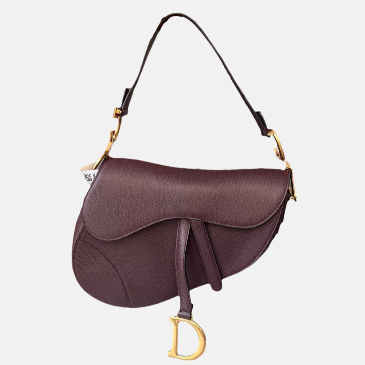 Dior Saddle Burgundy Grained Handbag Leather Medium Travel Bag