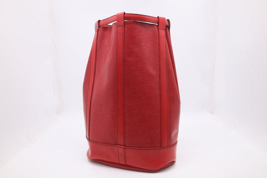 Louis Vuitton Randonnee Red GM Leather Epi Handbag