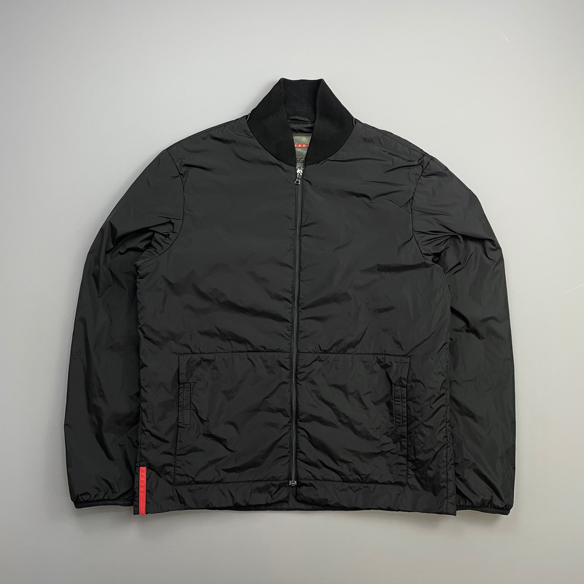 Prada Handbag Sport 00s Wool & Padded Liner Bomber Nylon Black