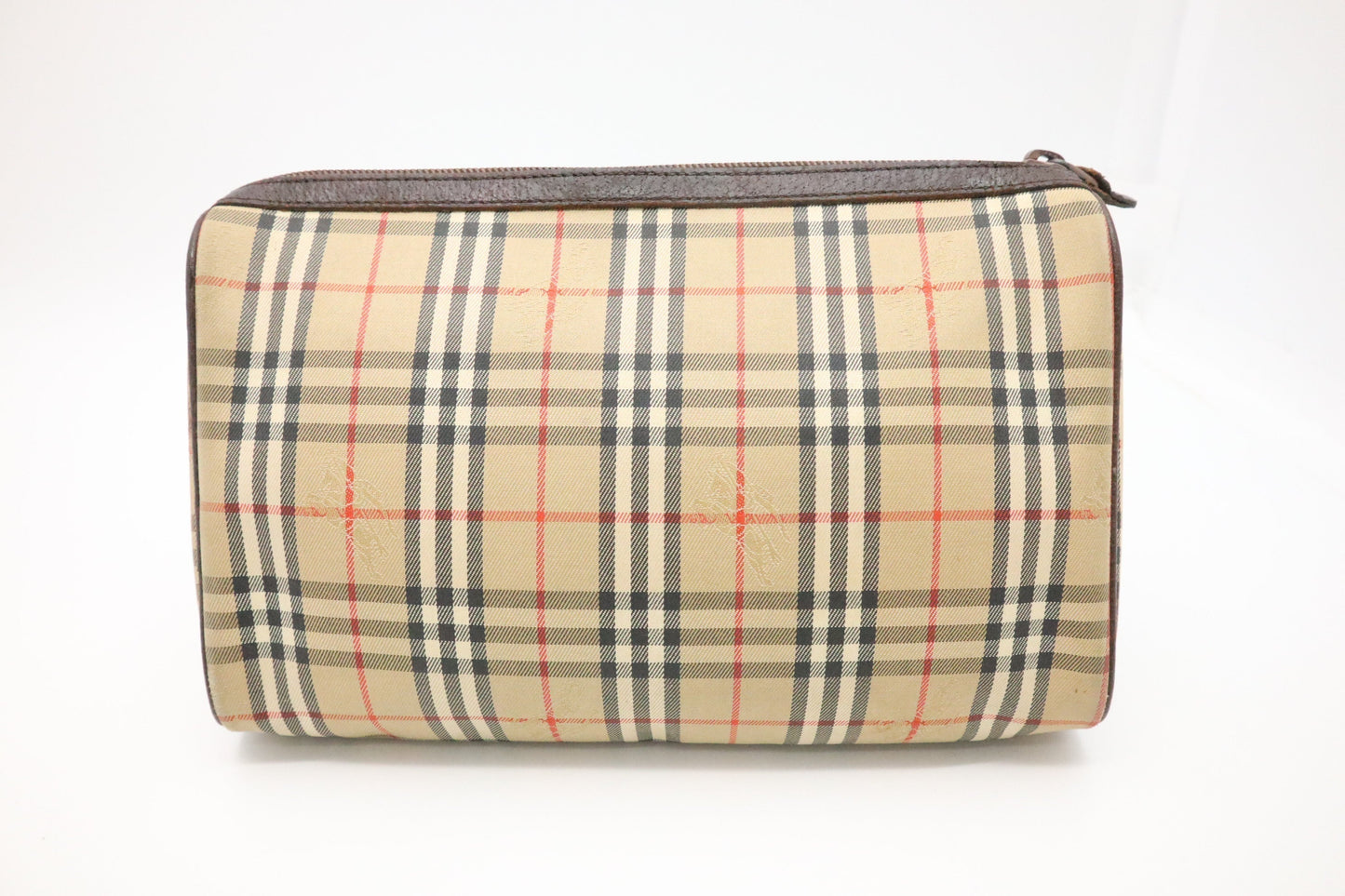Burberry Clutch In Canvas Brown Clutch Bag