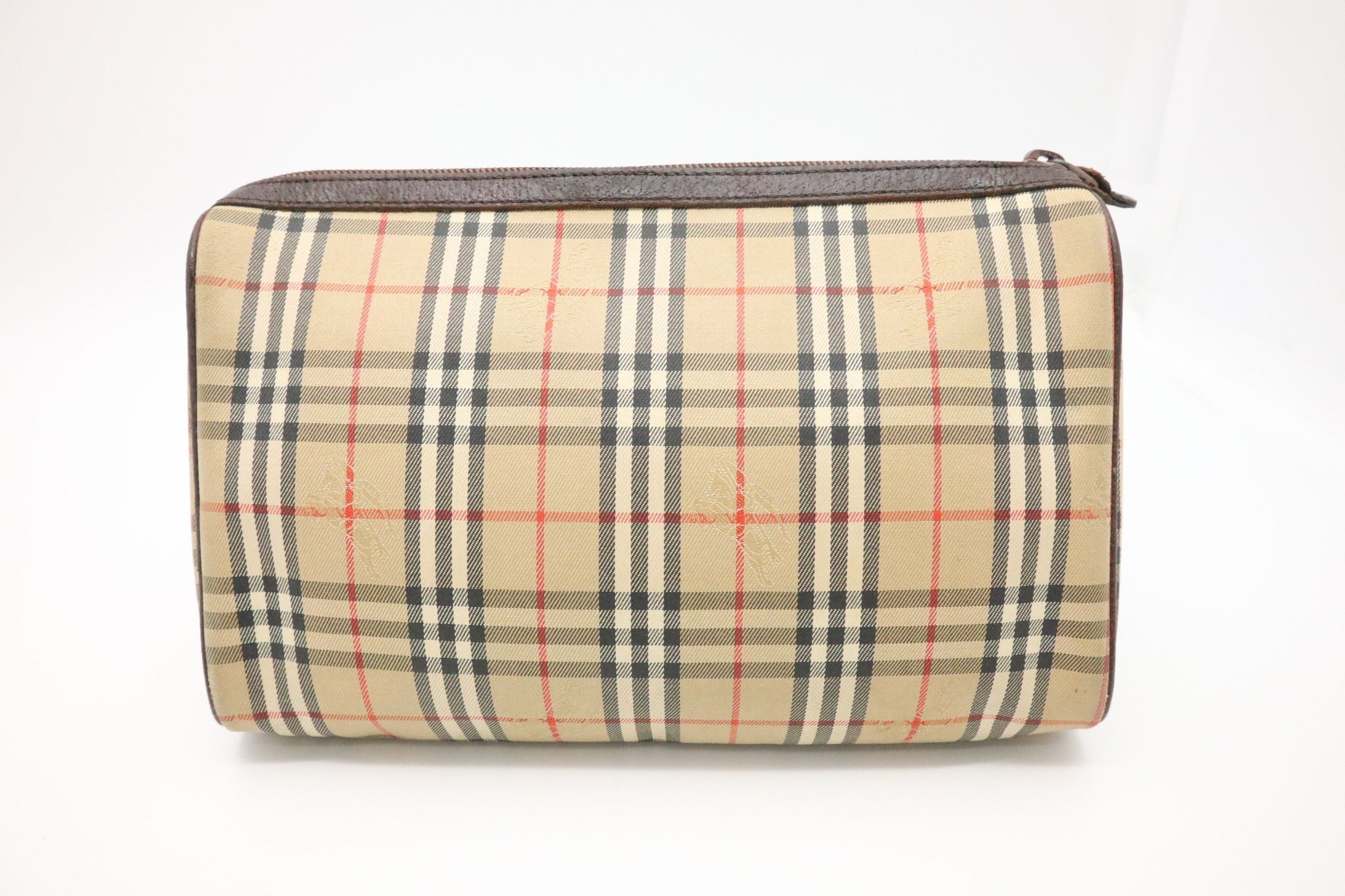 Burberry Clutch In Canvas Brown Clutch Bag