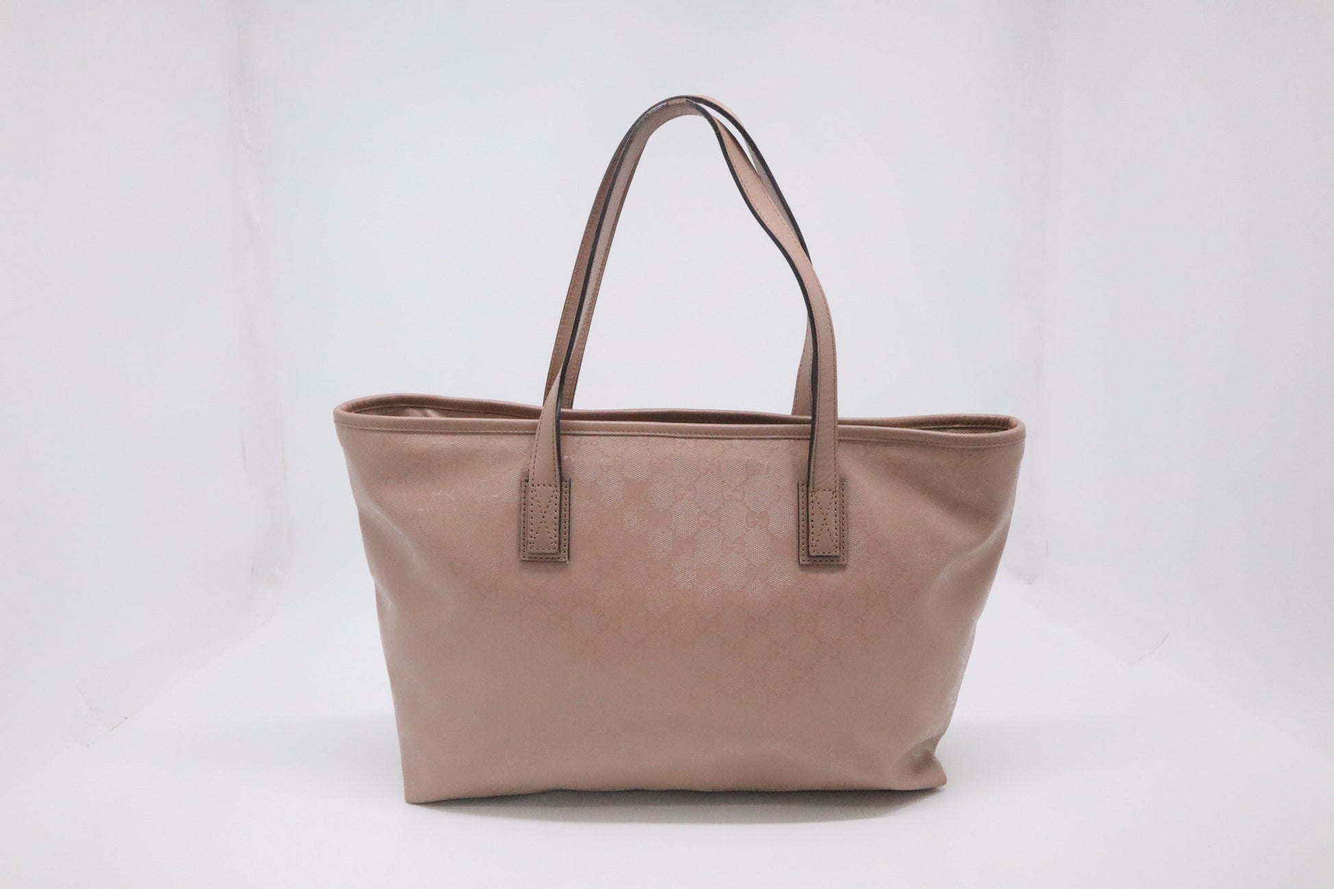 Gucci Inprime Tote In Coated Canvas Pink Tote Bag