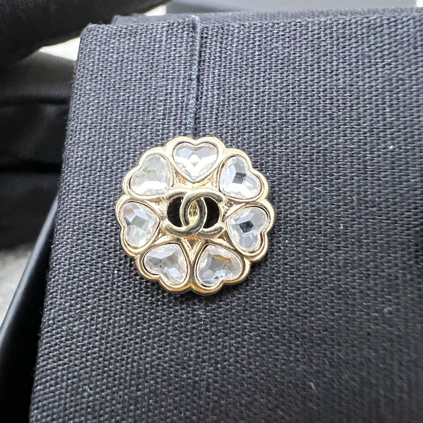 Chanel Round Earrings with Crystals in LGHW Jewelry