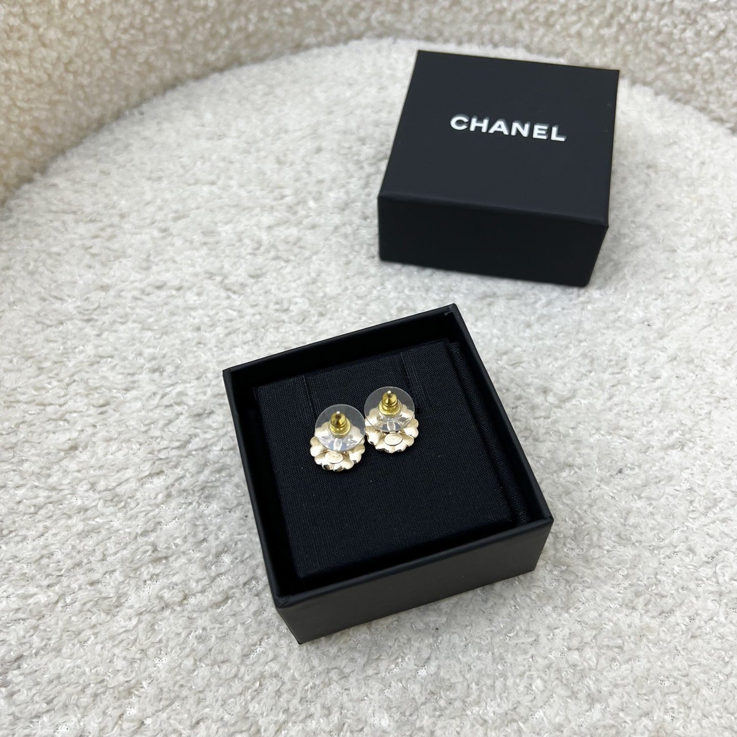 Chanel Round Earrings with Crystals in LGHW Jewelry