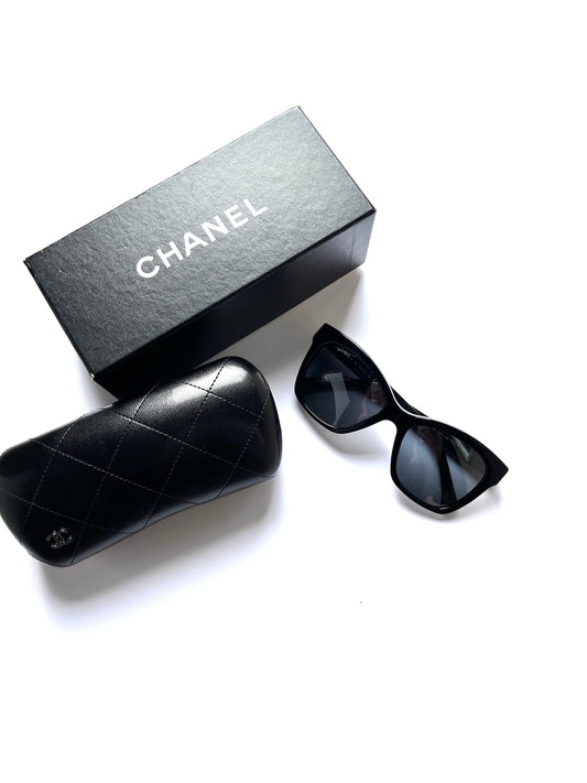 Chanel Boy 5313 Acetate CC Butterfly Signature Black Sunglasses