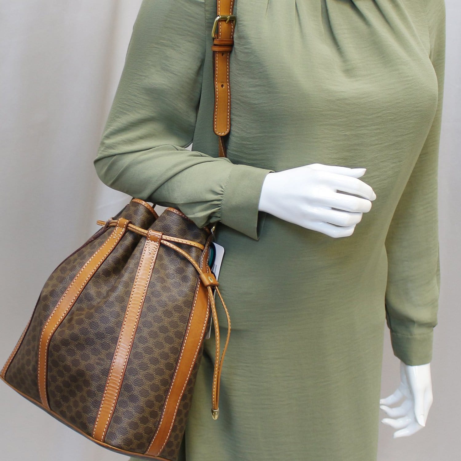 Macadam Pattern Pvc Shoulder Bag Leather
