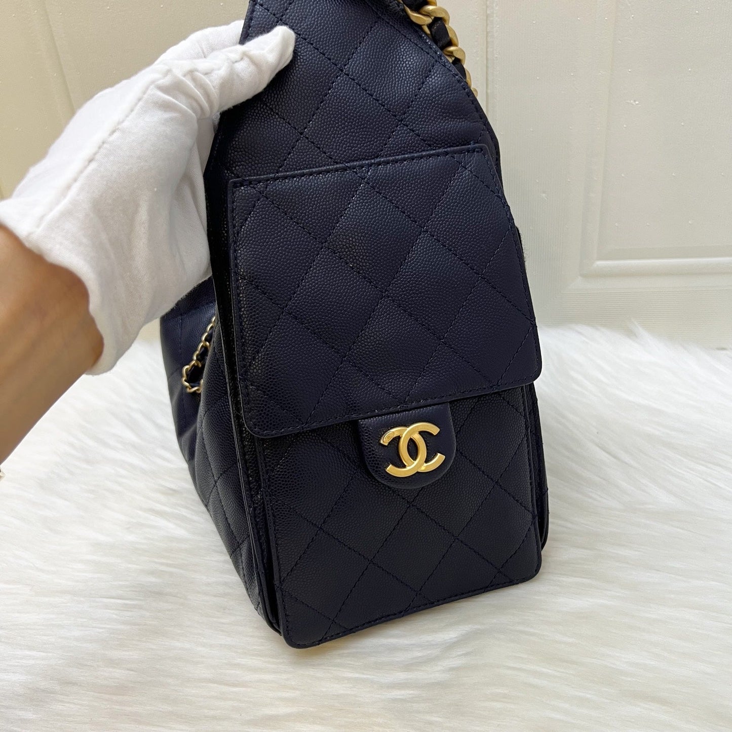 Chanel 25 Small Hobo Bag in Navy Caviar and AGHW (Model: )