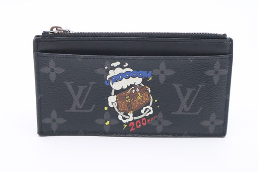 Louis Vuitton Vroom Trunk Card Holder Eclipse Monogram Canvas Wallet Case
