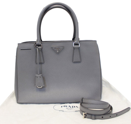 Prada Saffiano Executive Dark Grey Tote Shoulder Bag Bag Tt2543