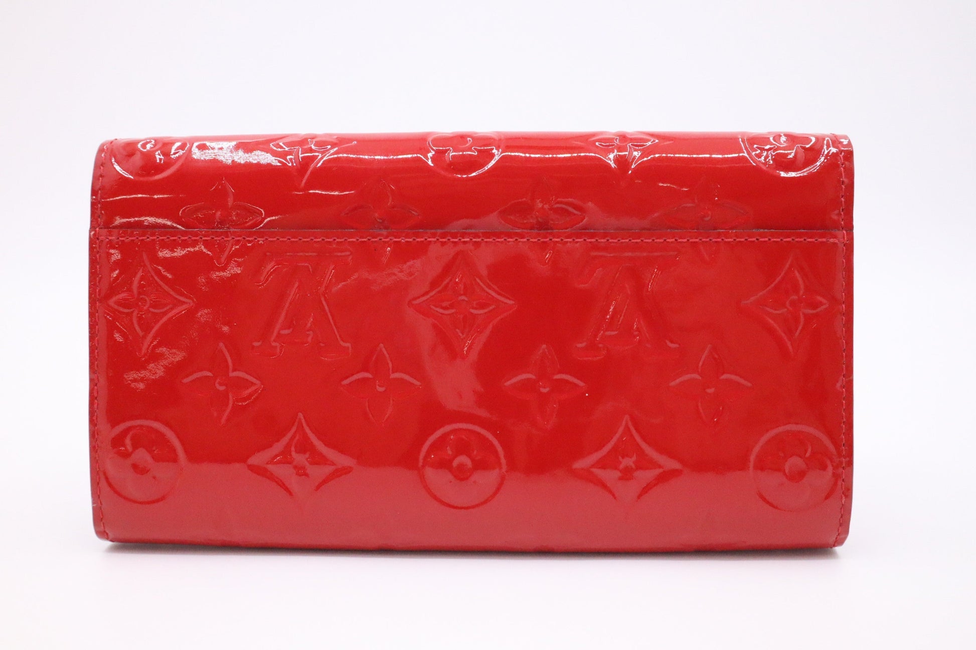 Louis Vuitton Sarah Red Leather Vernis Wallet Case Vernis Leather