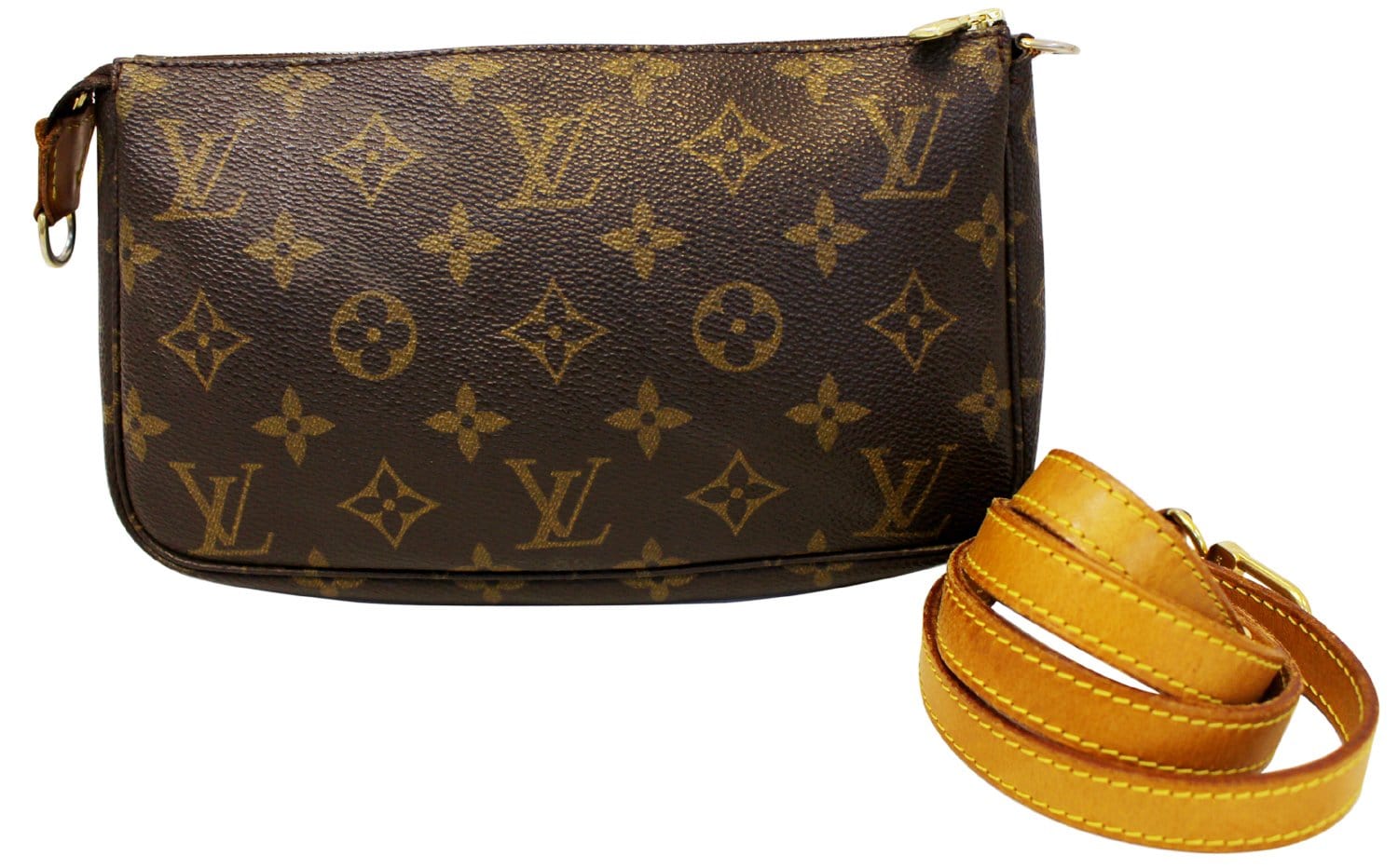 Louis Pouch Pochette Accessoires Long Strap Shoulder Canvas Monogram Shoulder Bag