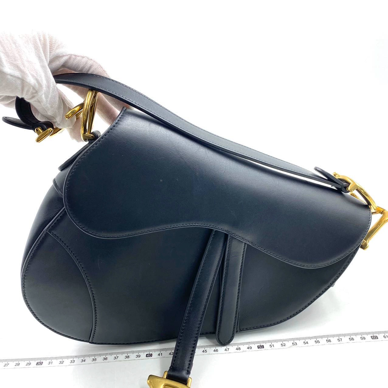 Dior Saddle Smooth Handbag Leather Black Travel Bag