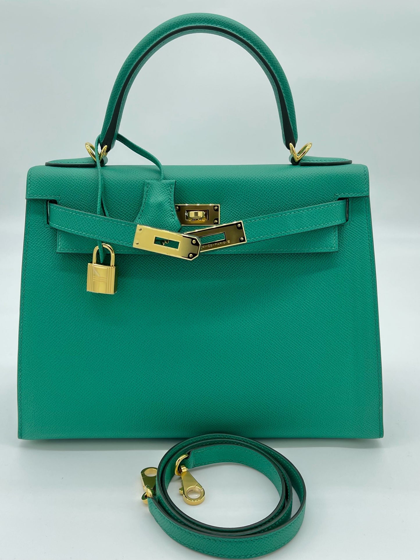 Gucci Hermes Kelly Sellier Epsom Vert Jade Hardware Gold Travel Bag