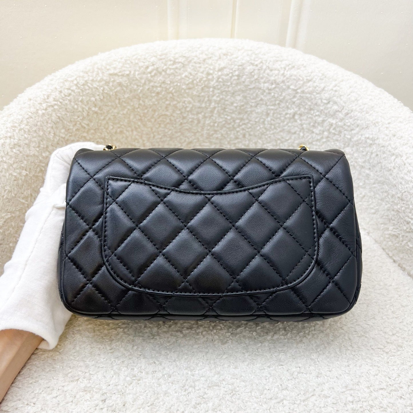 Chanel Pearl Crush Mini Rectangle Flap in Black Lambskin AGHW () Accessory