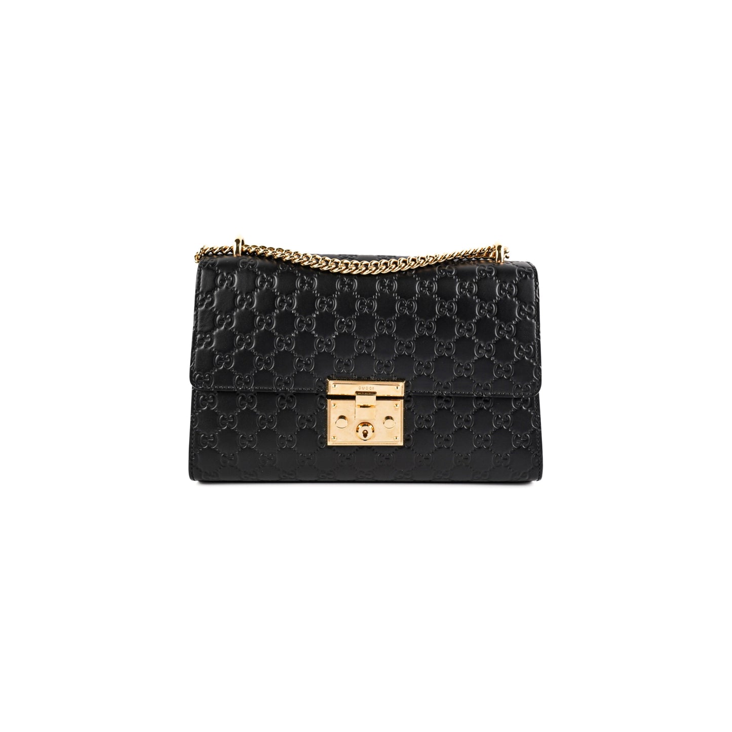 Gucci Deal Of The Week Padlock Signature Shoulder Black Medium Shoulder Bag