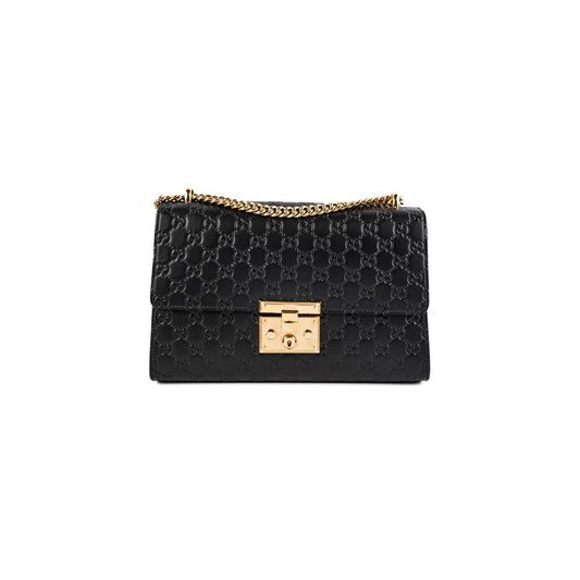 Gucci Deal Of The Week Padlock Signature Shoulder Black Medium Shoulder Bag