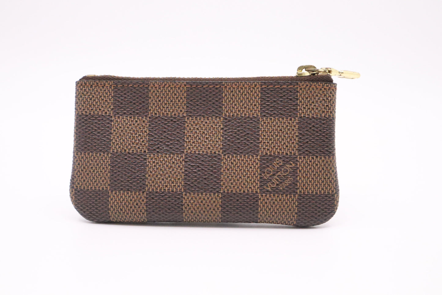 Louis Vuitton Pochette Cles Ebene Damier Canvas Wallet Case