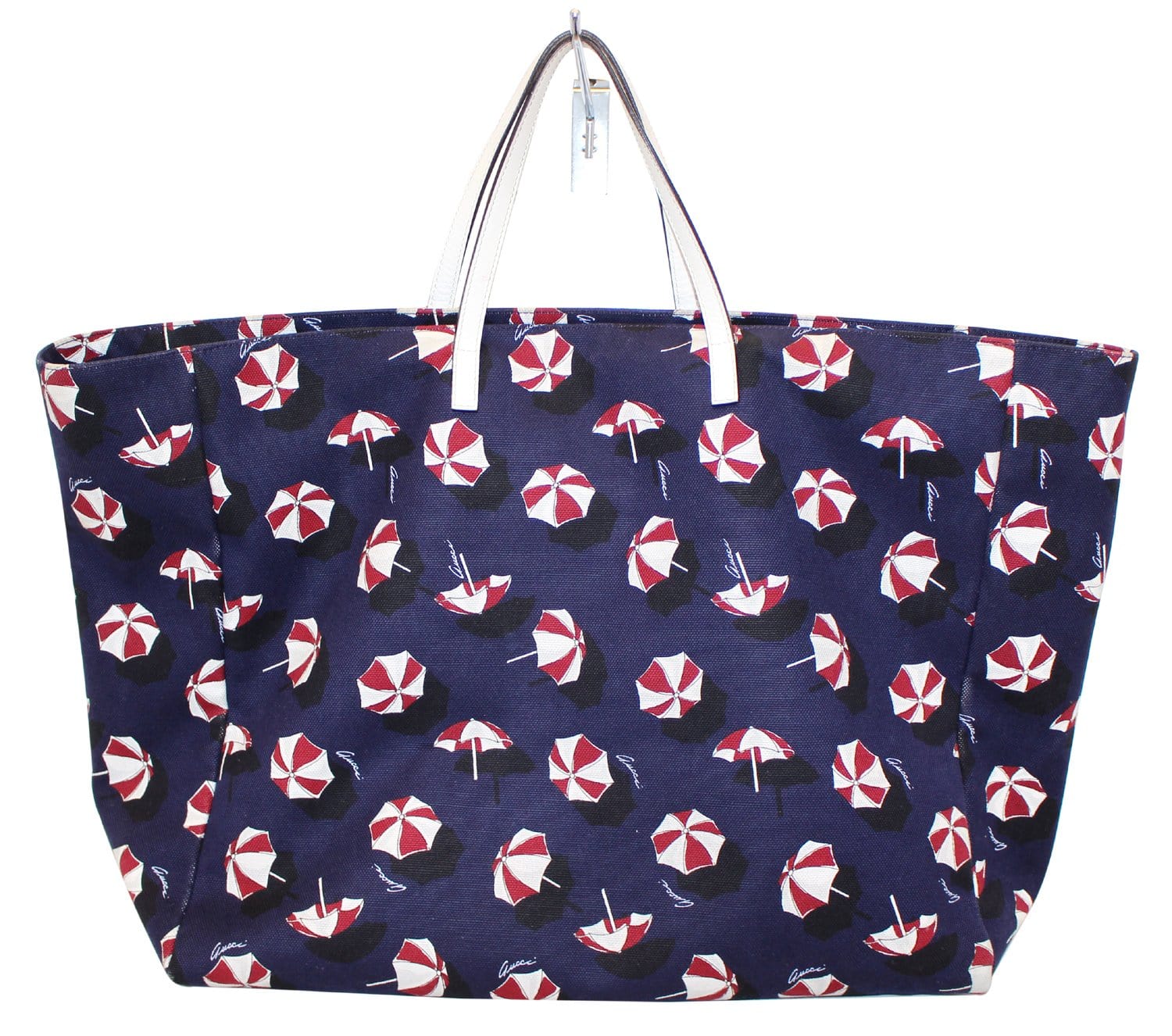 Gucci Xl Umbrella Parasol Print Carry All Purse Canvas Tote Bag