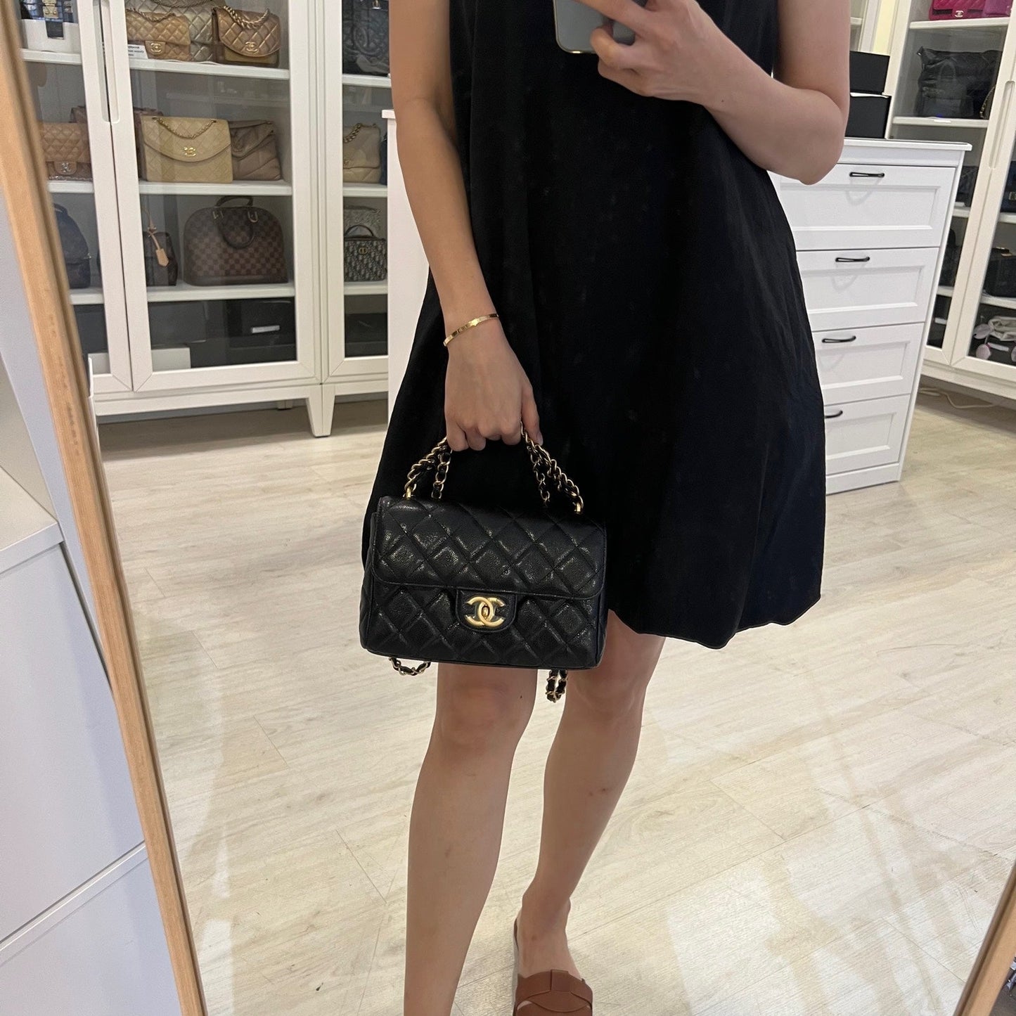 Chanel Seasonal Small / Mini Flap Bag in Black Caviar and AGHW (Model: )