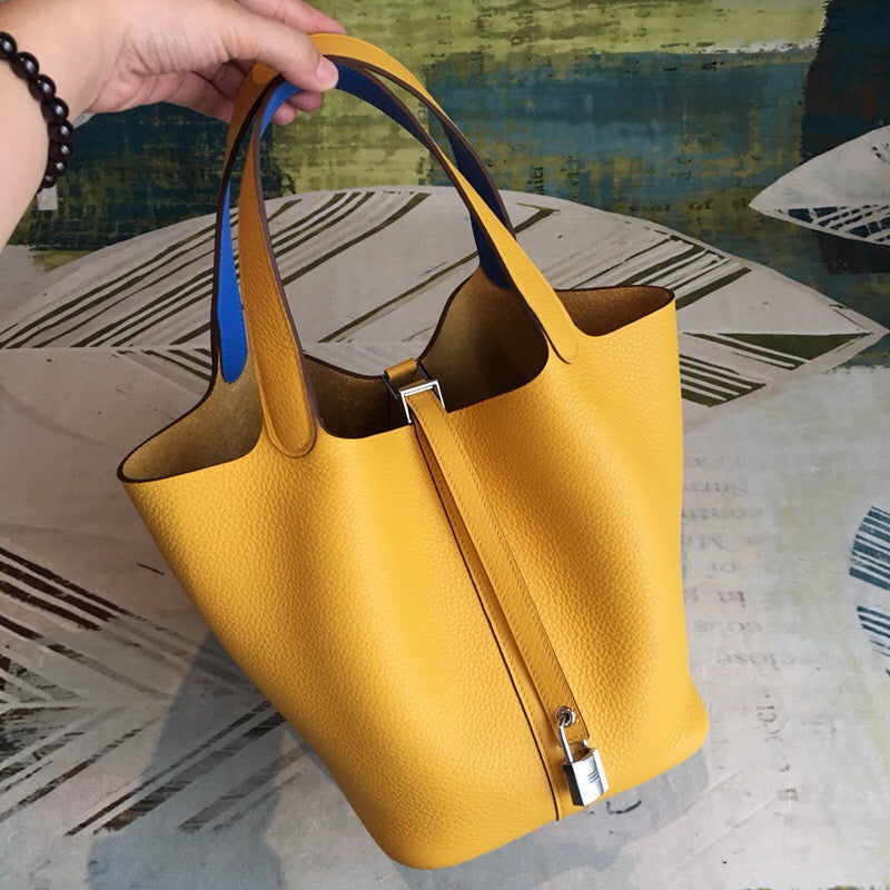 Top Quality Picotin Lock Yellow Clementop Quality Travel Bag