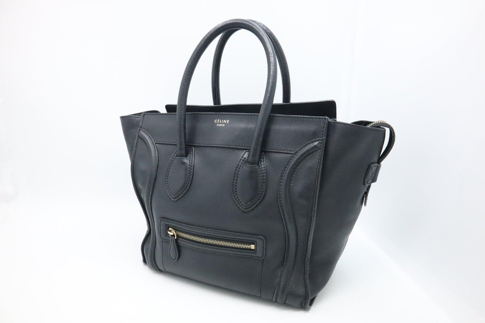 Celine Luggage In Handbag Leather Black Travel Bag