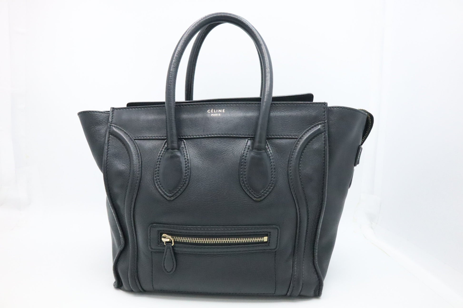 Celine Luggage In Handbag Leather Black Travel Bag