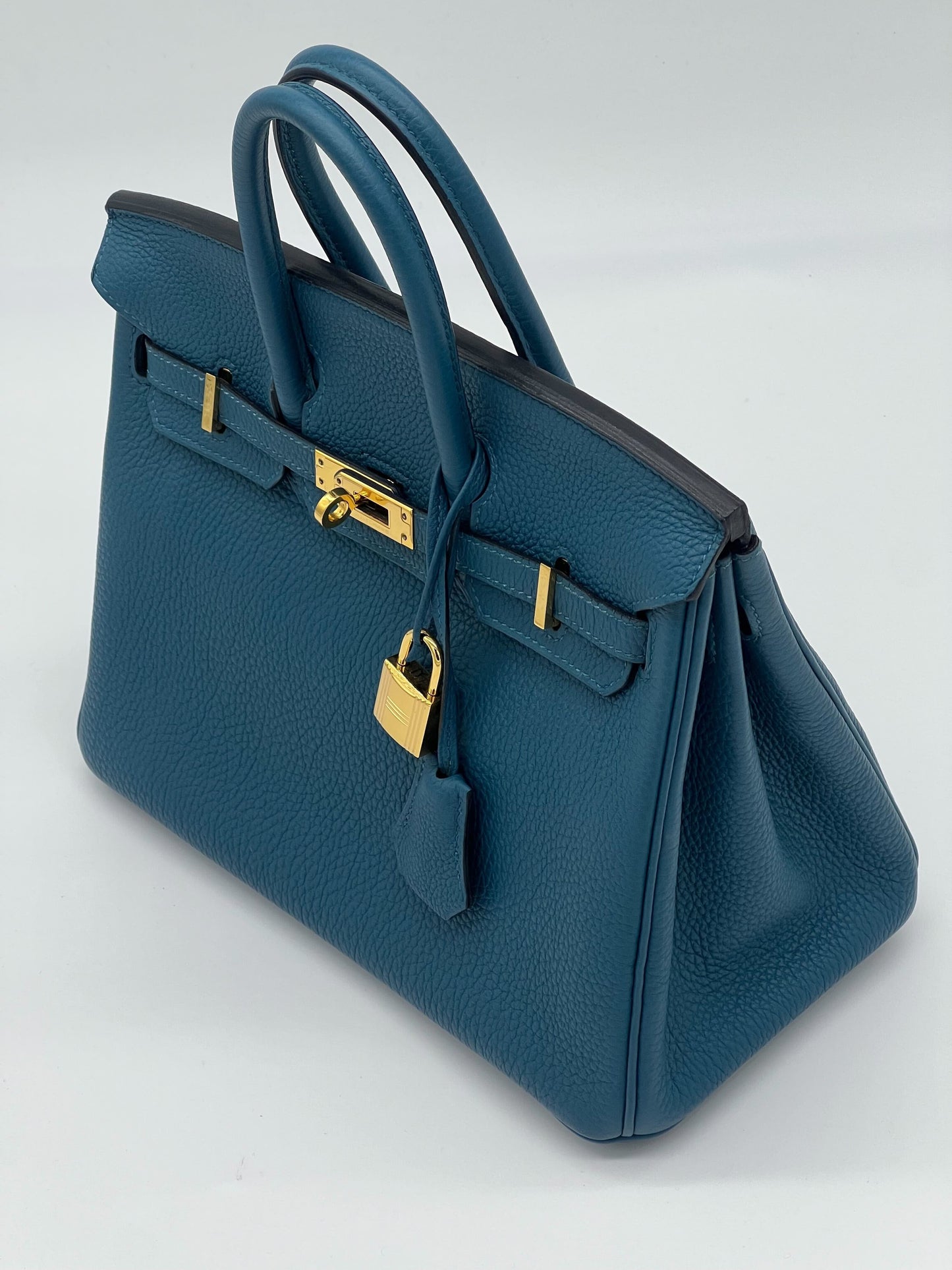 Gucci Hermes Birkin Bleu Jean Togo Hardware Handbag Gold Travel Bag