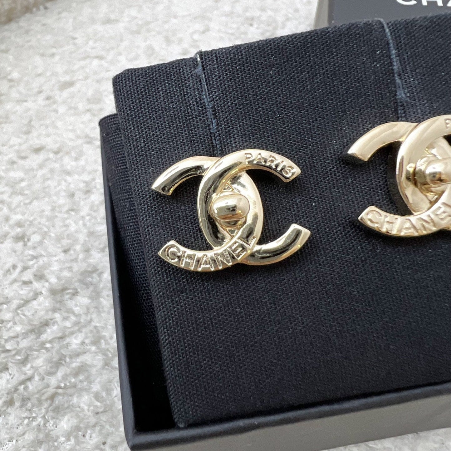Chanel CC Turnlock Earrings in LGHW (Model: ) Jewelry