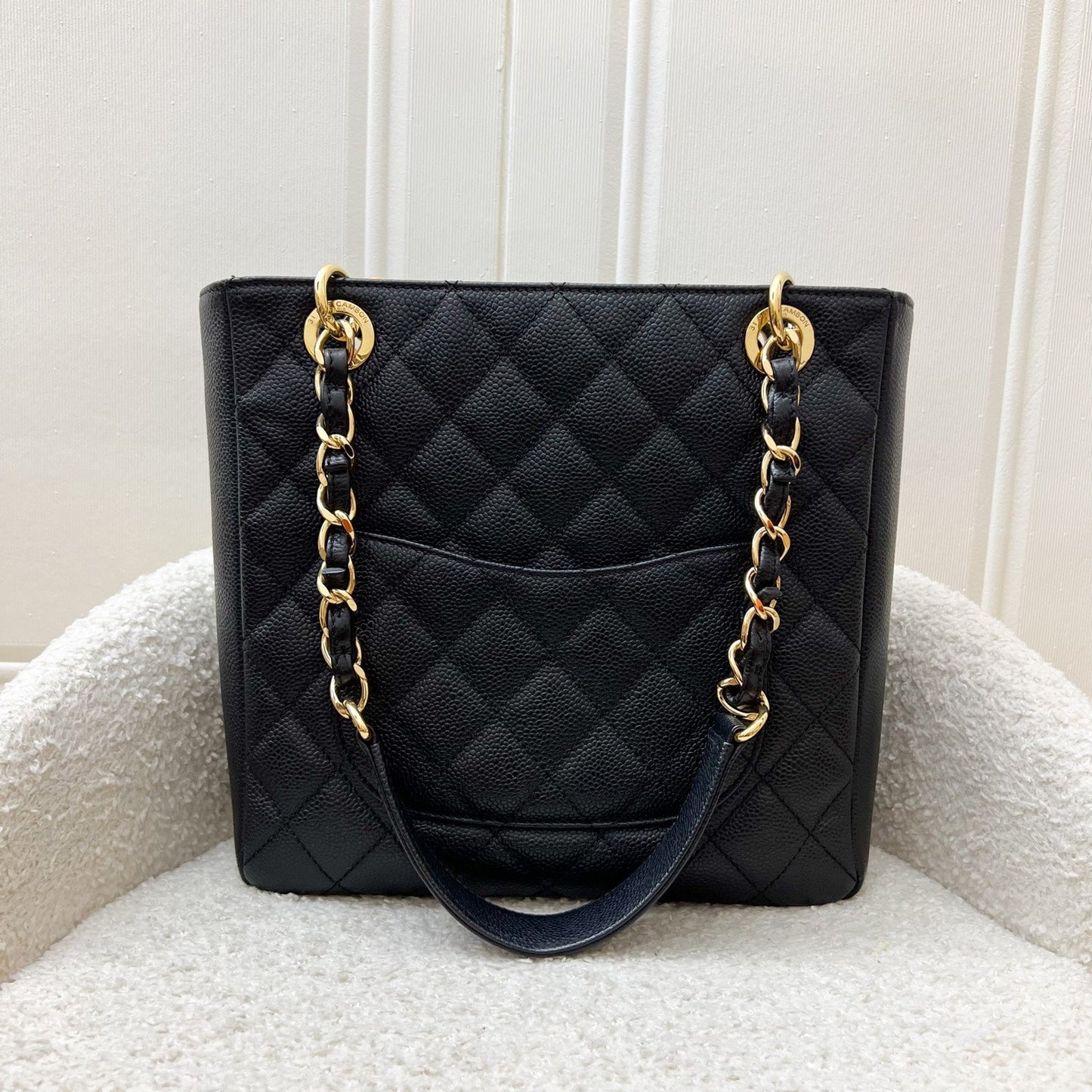 Chanel Petite Shopping Tote PST in Black Caviar and GHW (Model: )