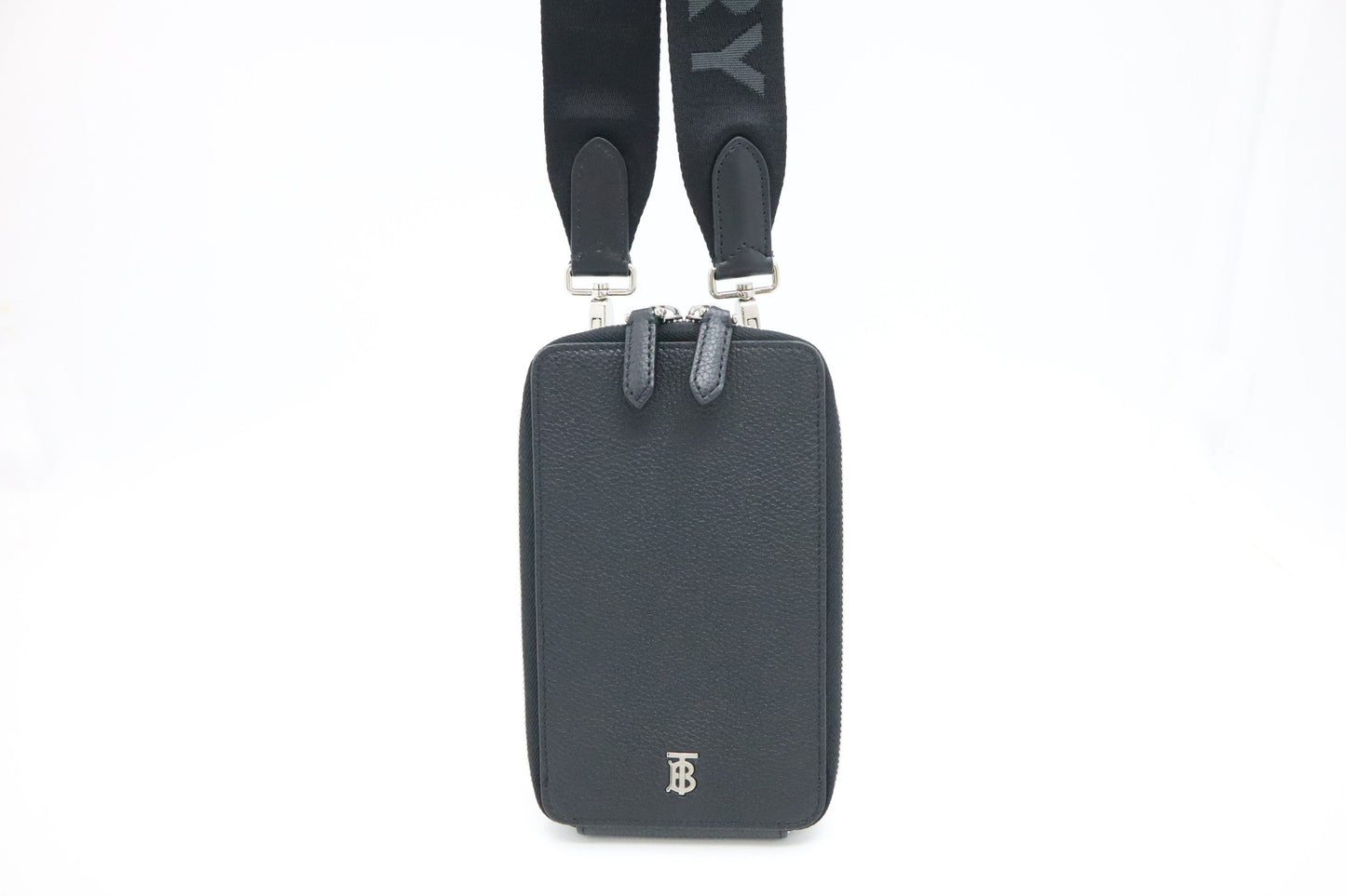 Burberry Phone Bag In Leather Black Travel Bag