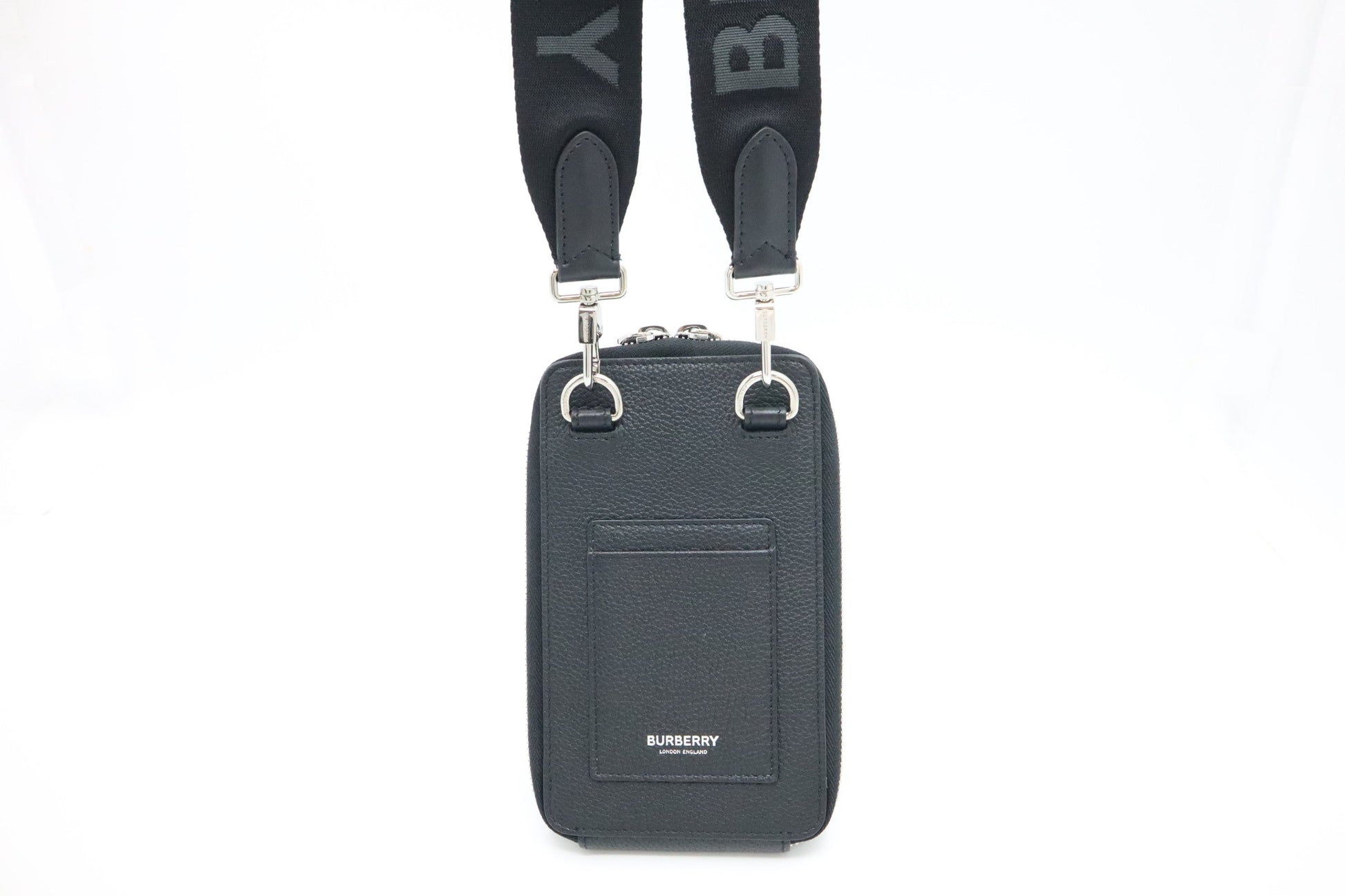 Burberry Phone Bag In Leather Black Travel Bag