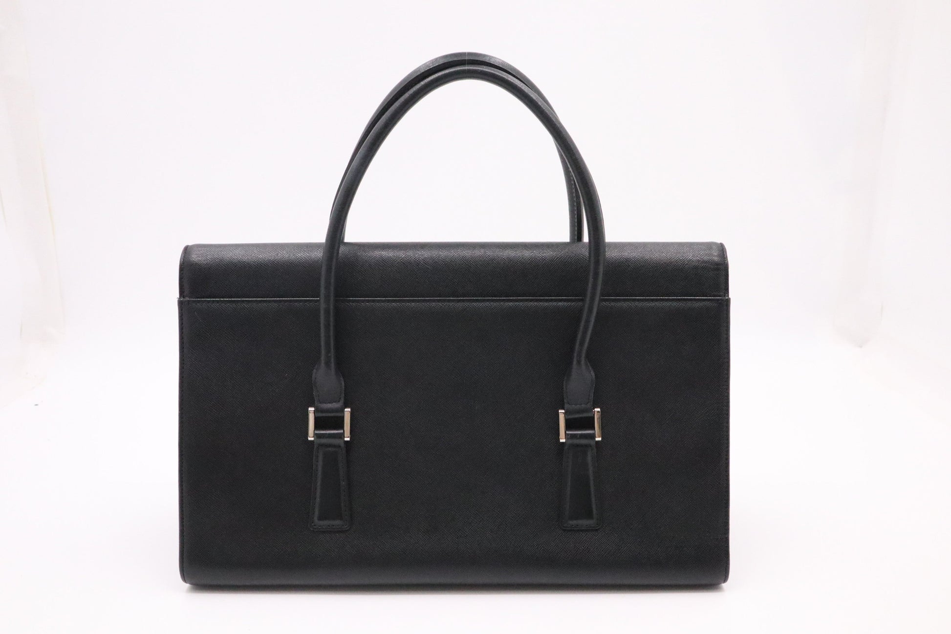 Burberry Handbag In Leather Black Travel Bag