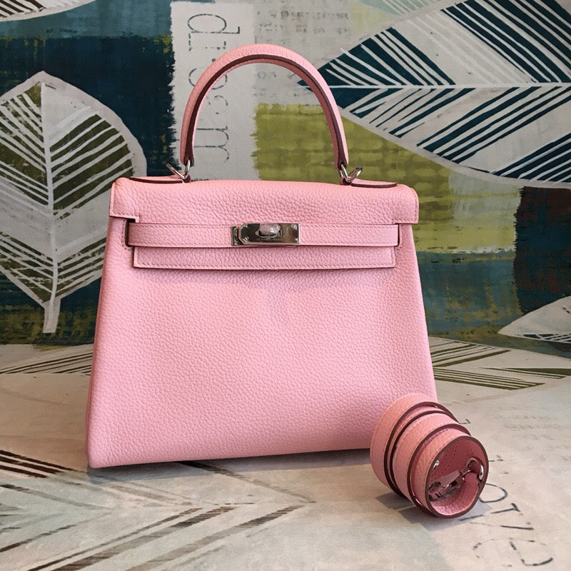 Top Quality Kelly Retourne Togo Bag Light Pink Shoulder Bag