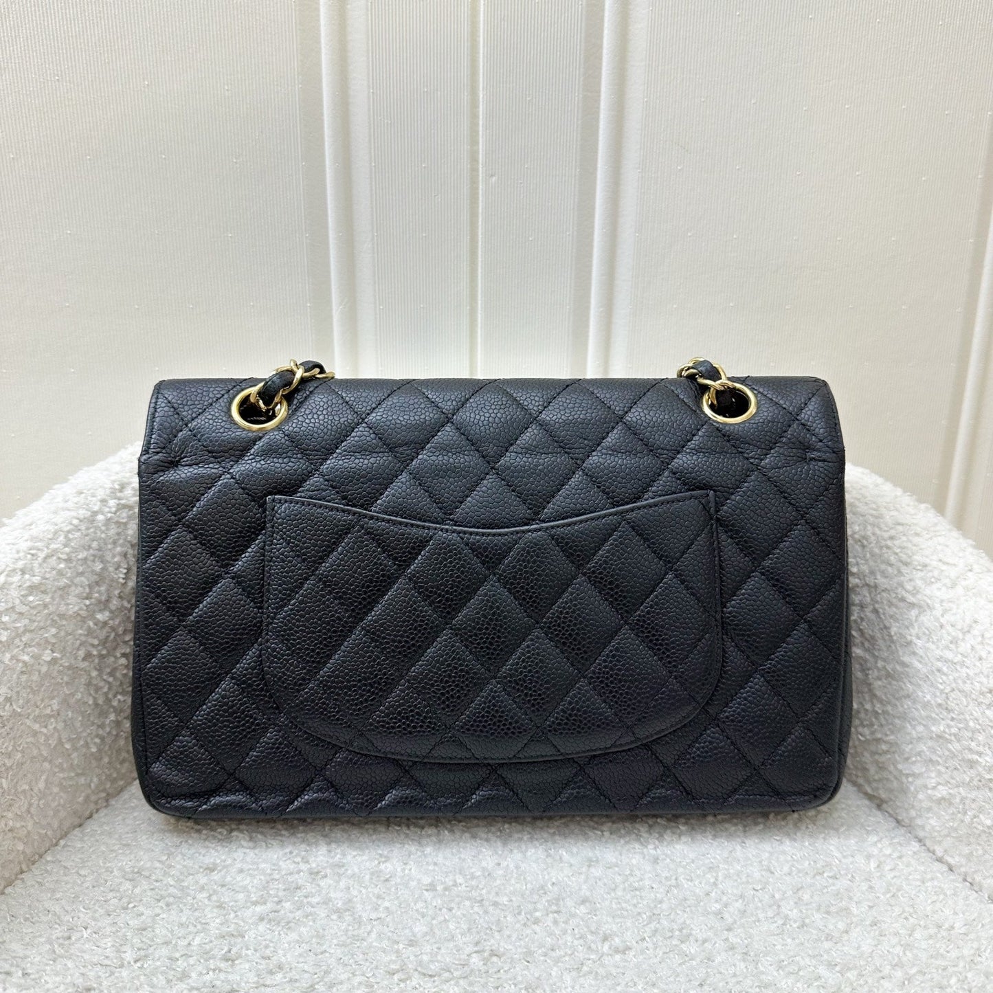 Chanel Medium Classic Flap CF in Black Caviar GHW Accessory