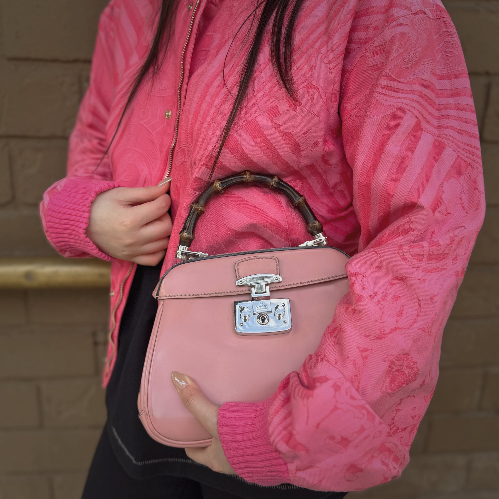 Gucci Lady Lock Bamboo Handle Bag Travel Bag