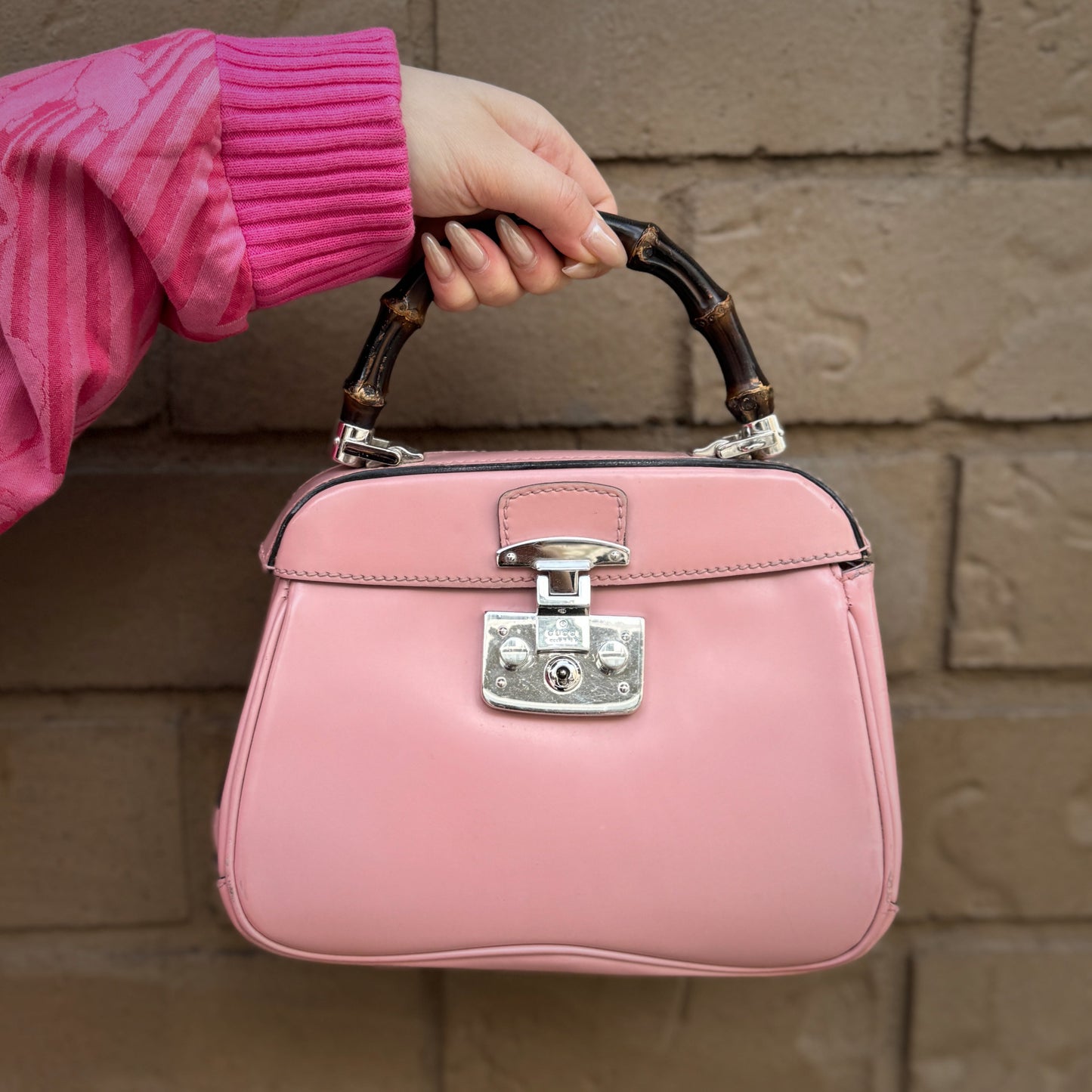 Gucci Lady Lock Bamboo Handle Bag Travel Bag