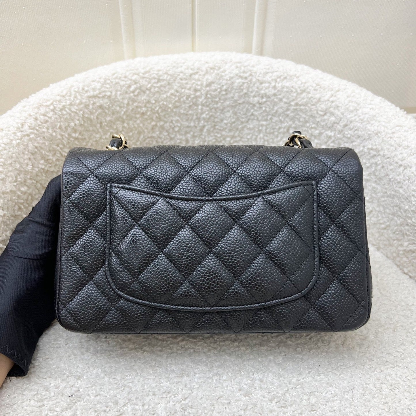 Chanel Classic Mini Rectangle Flap in Black Caviar and GHW Accessory