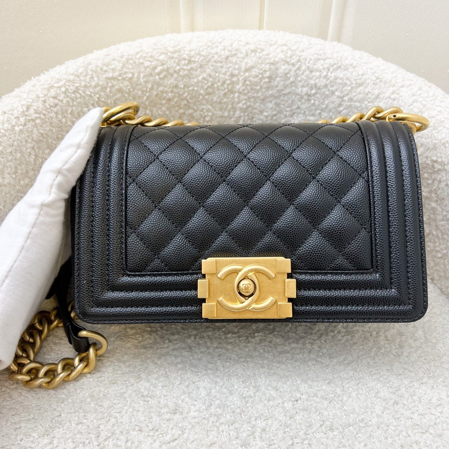 Chanel Small Boy Flap in Black Caviar and AGHW () Accessory