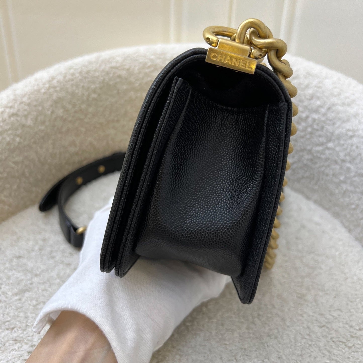 Chanel Small Boy Flap in Black Caviar and AGHW () Accessory
