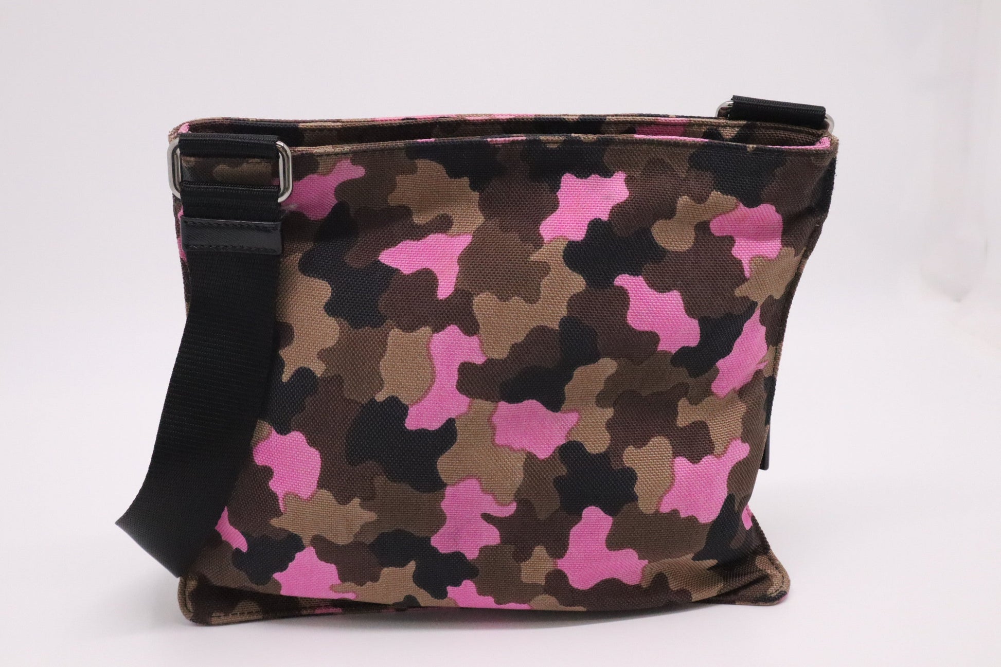 Prada Crossbody In Camouflage Handbag Canvas Pink Crossbody Bag