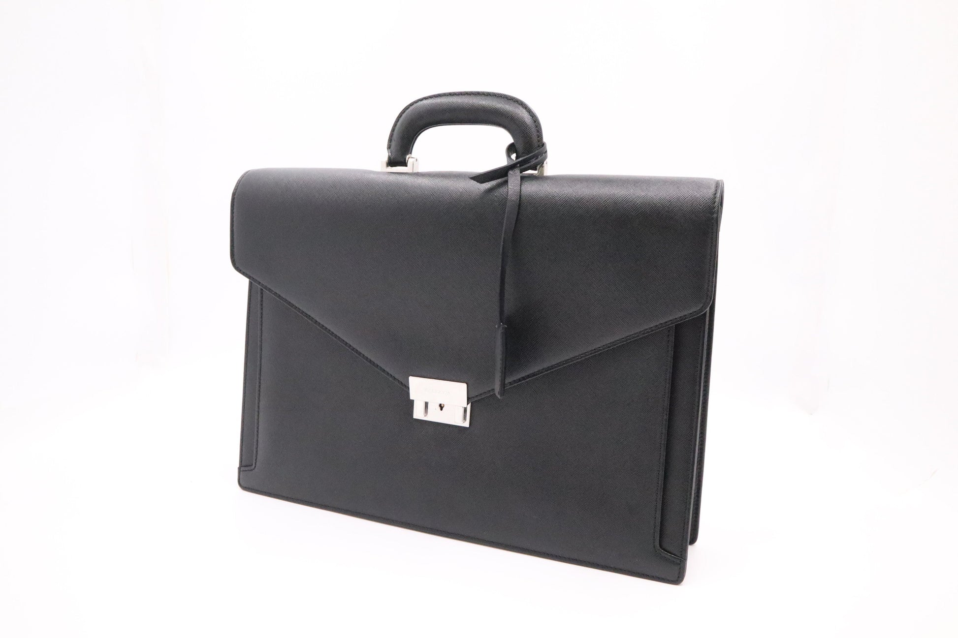 Burberry Briefcase In Handbag Leather Black Travel Bag