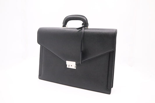 Burberry Briefcase In Handbag Leather Black Travel Bag
