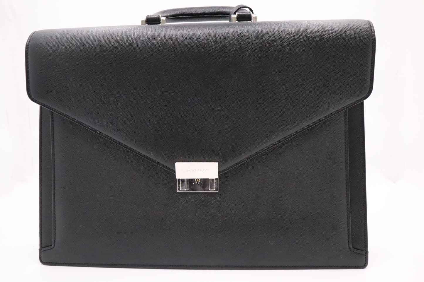 Burberry Briefcase In Handbag Leather Black Travel Bag