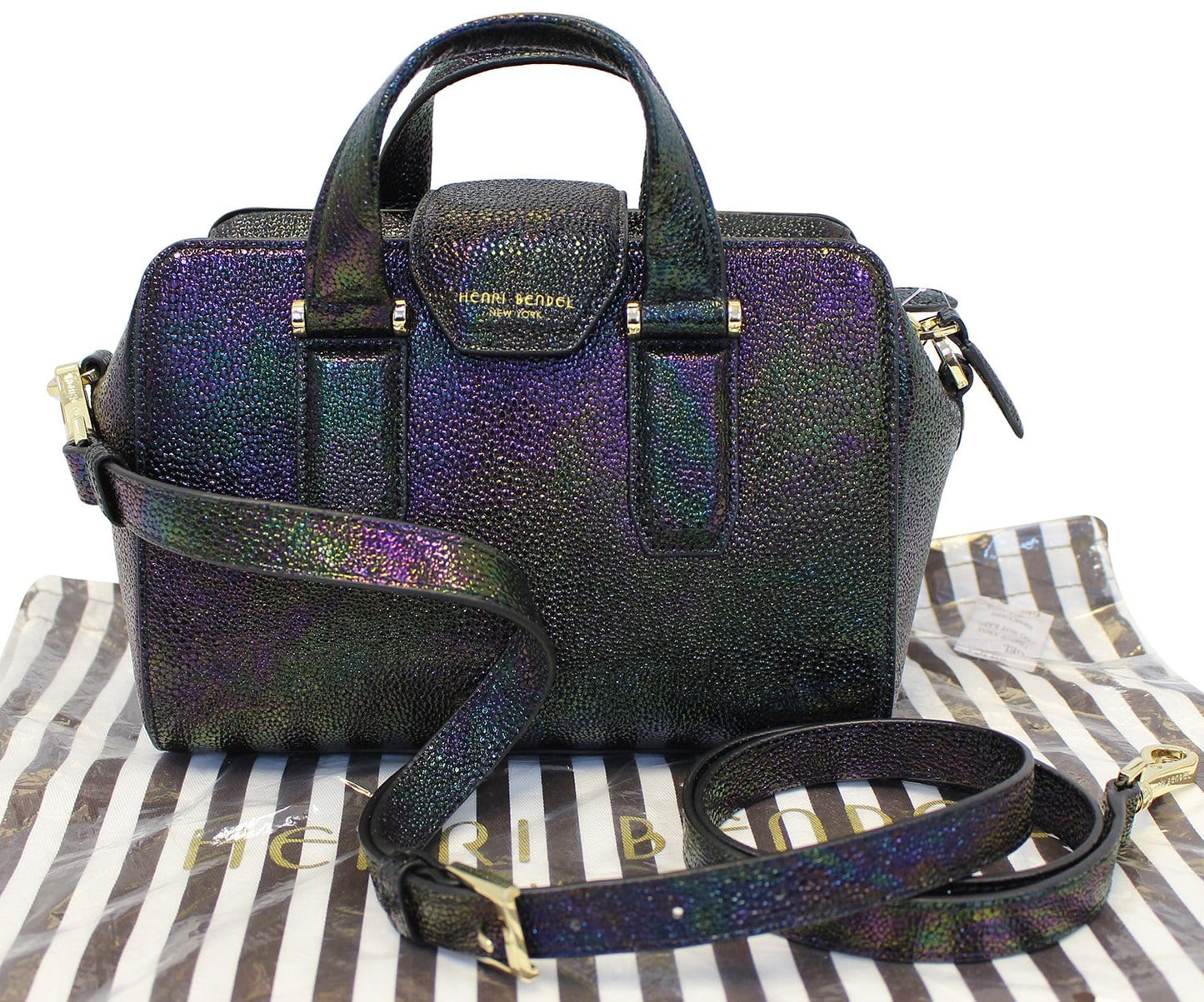 Henri Houston Petrol Satchel Shoulder Bag Mini