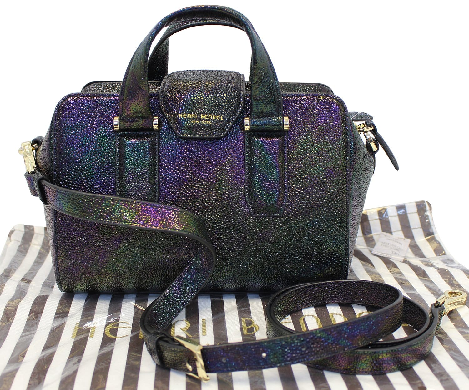 Henri Houston Petrol Satchel Shoulder Bag Mini