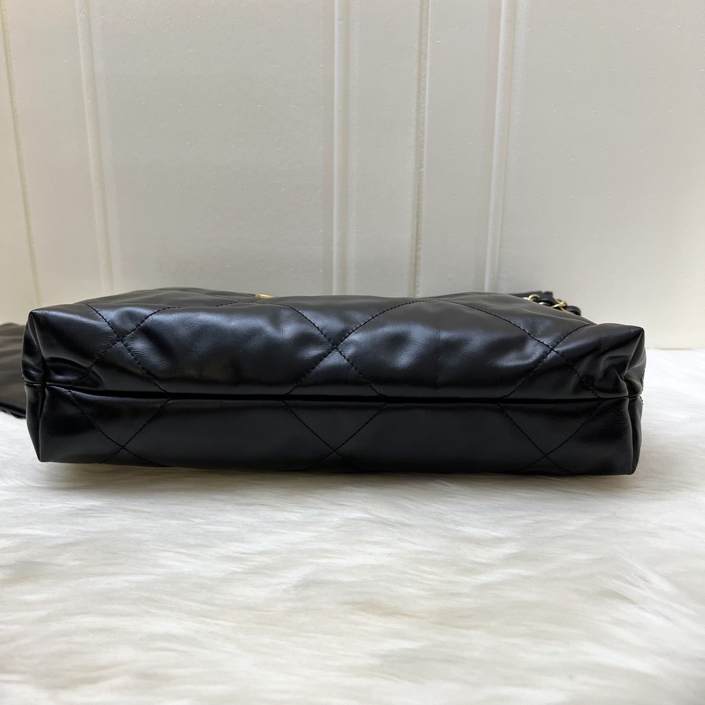 22 Small Hobo Bag in Black Calfskin and AGHW Signature